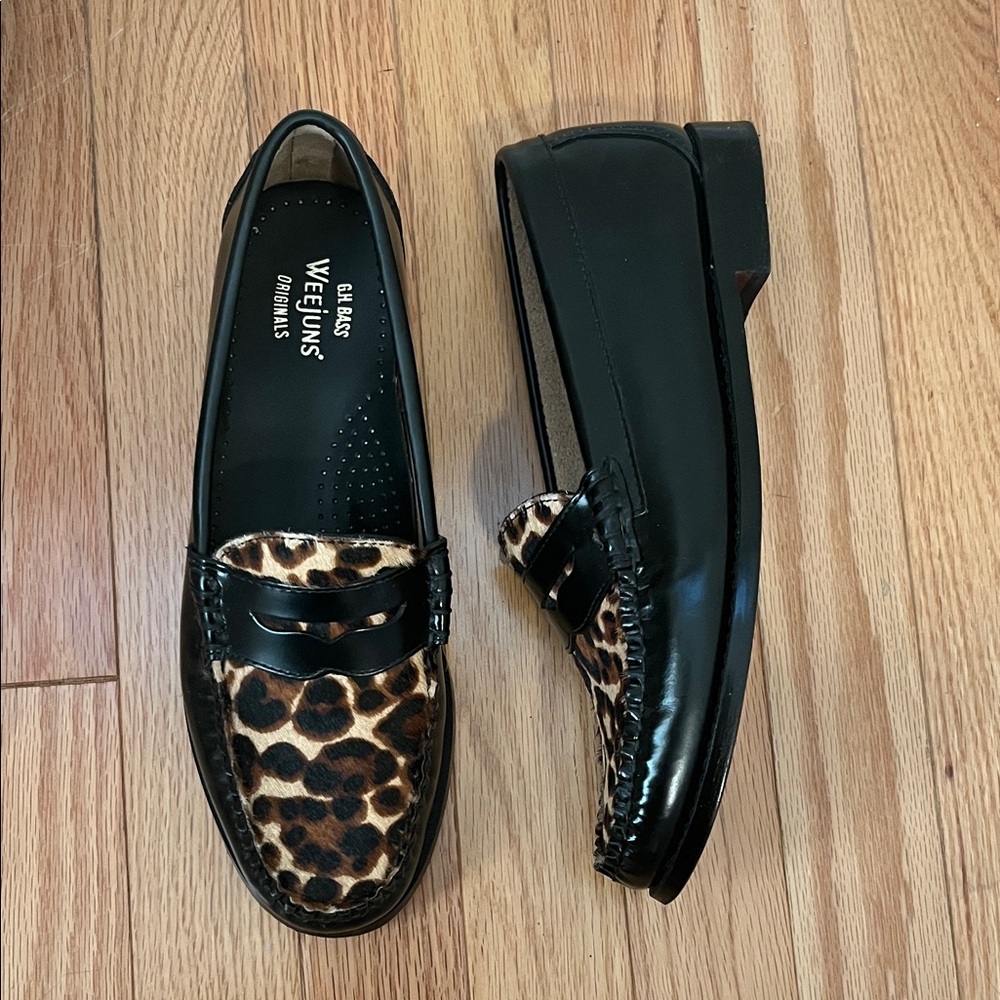 GH Bass Weejuns Whitney Leopard Loafers W8